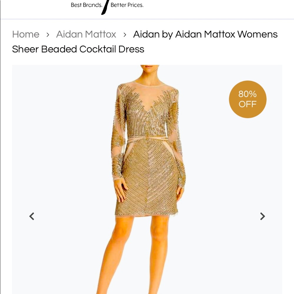 Aidan by Aidan Mattox Women Sheer Beaded dress